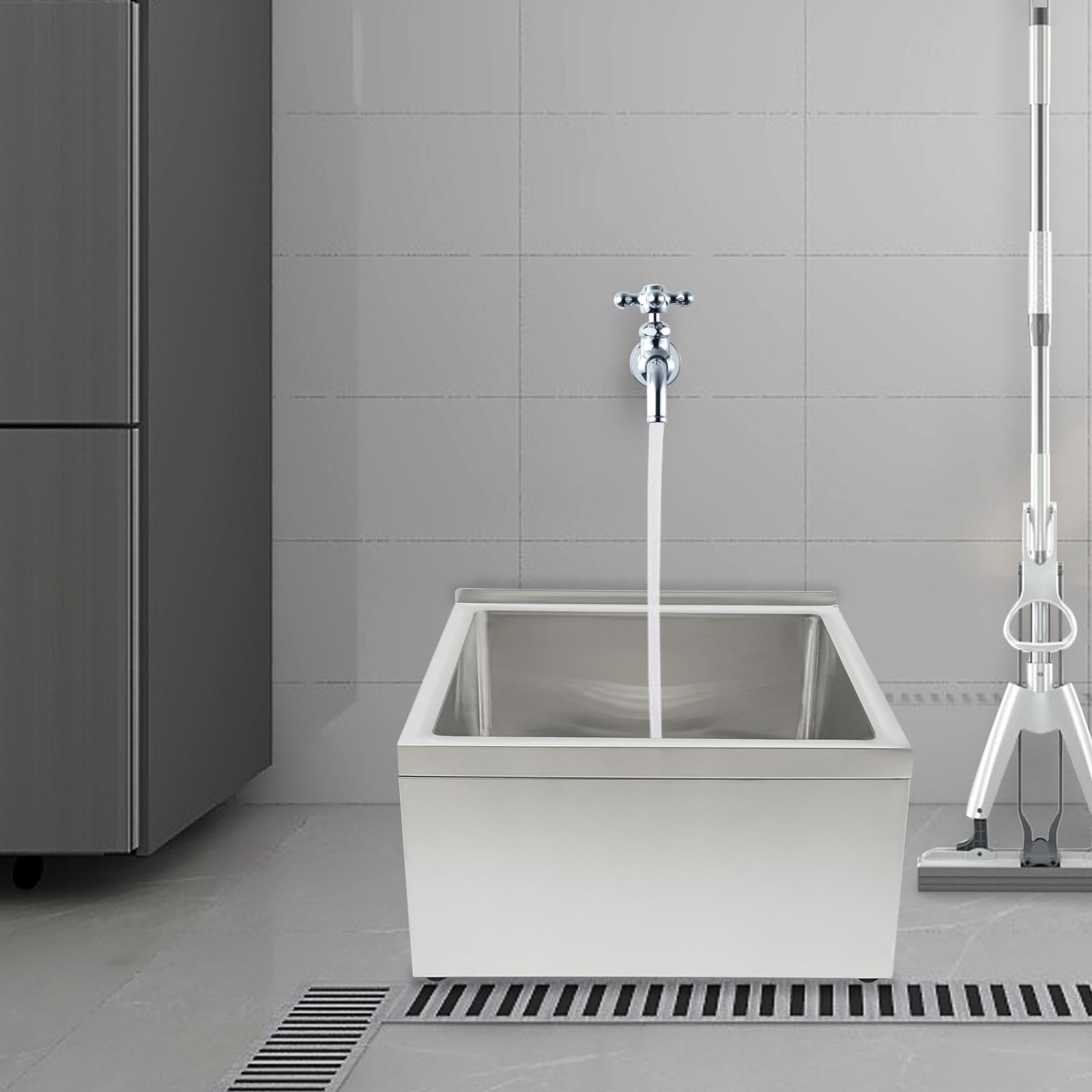 JINHZIXIU Commercial Floor Mop Sink 22” x 19” x 12